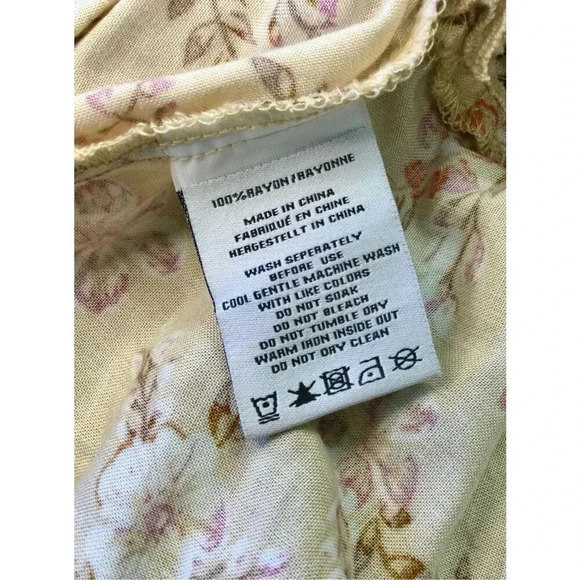 Sunday Mi Amor Womens Small Mini Dress Tan Rose Print Open Back Sleeveless NWT - Picture 5 of 10